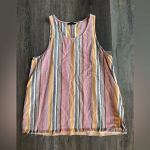 Drew striped tank top. Women a size medium. Muted colorful stripes!